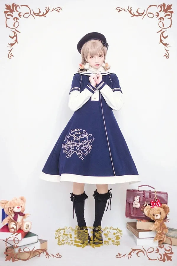 Strawberry Witch~Christmas Winter Lolita Coat New Year Embroidery Woolen Overcoat
