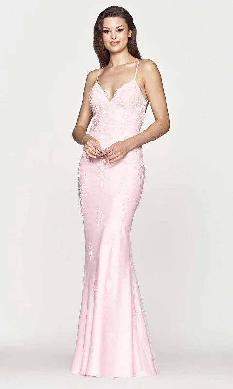 Faviana - S10633 Lace Applique Trumpet Evening Gown Trendy unclassified dresses