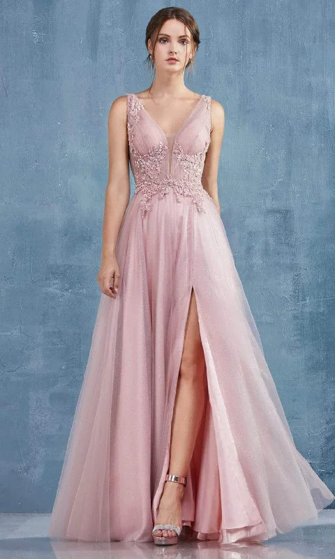 Andrea and Leo - Deep V-neck Evening Gown A0940 Cocktail unclassified dresses
