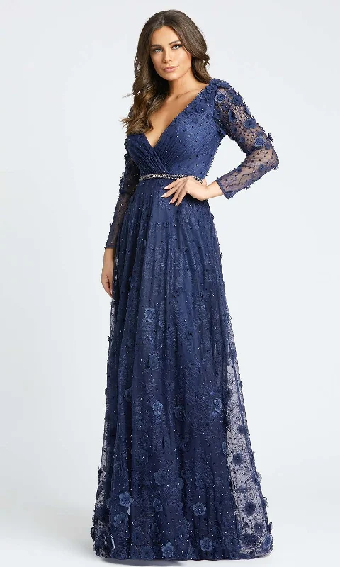 Mac Duggal Evening - 67503D Floral Appliqued Long Gown Minimalist unclassified dresses