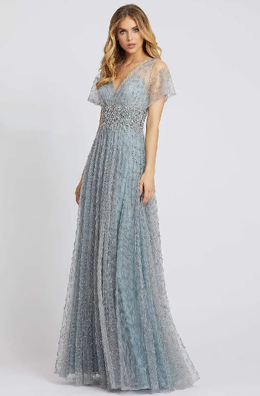 Mac Duggal Evening - 79219D Bejeweled V-Neck A-Line Gown Dark color unclassified dresses