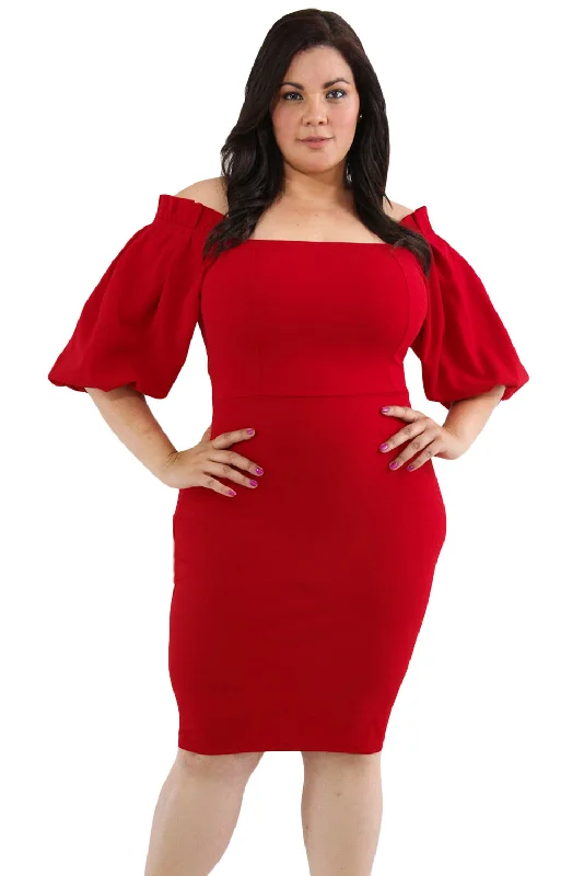 Sexy Wine Pleated Shoulder Plus Bodycon Dress Beach unclassified dresses