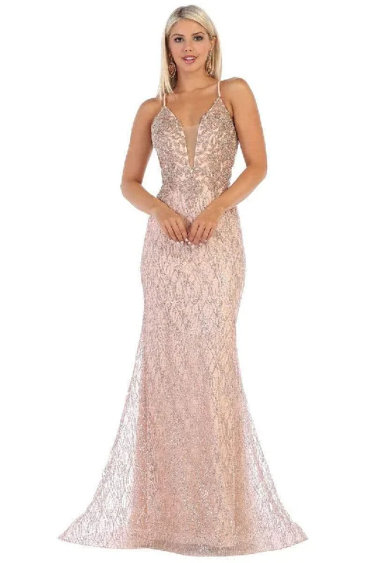 May Queen - RQ7683 Sleeveless Embellished Prom Dress Bodycon unclassified dresses