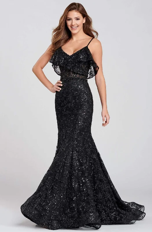 Ellie Wilde - EW120082 Sleeveless Sequined Trumpet Dress Preppy unclassified dresses