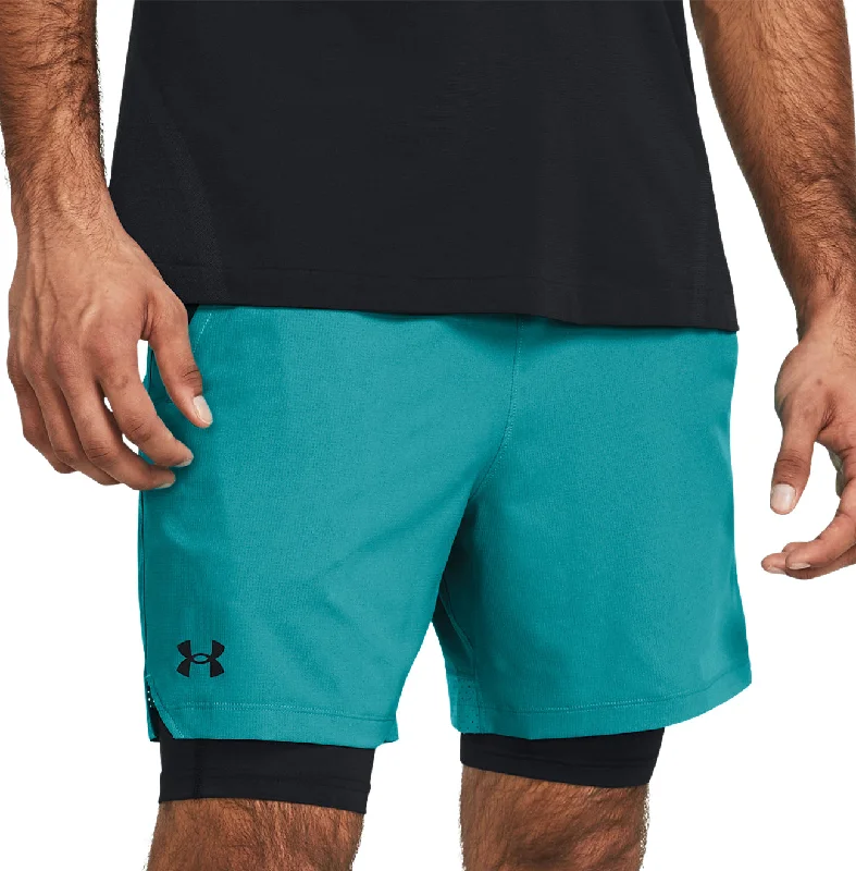 Under Armour Vanish Woven 2 In 1 Mens Training Shorts - Green Pleated Chino Shorts