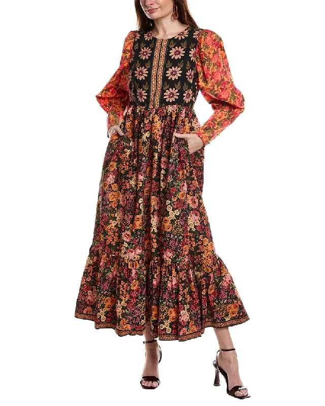 FARM Rio Flowers Garden Maxi Dress Boho Chic Maxi